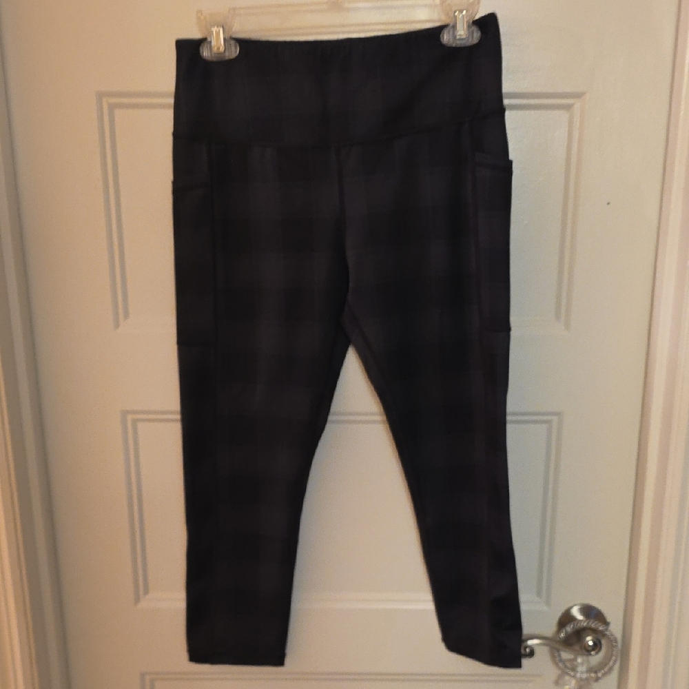 CVG ~ Black Plaid Medium Capri